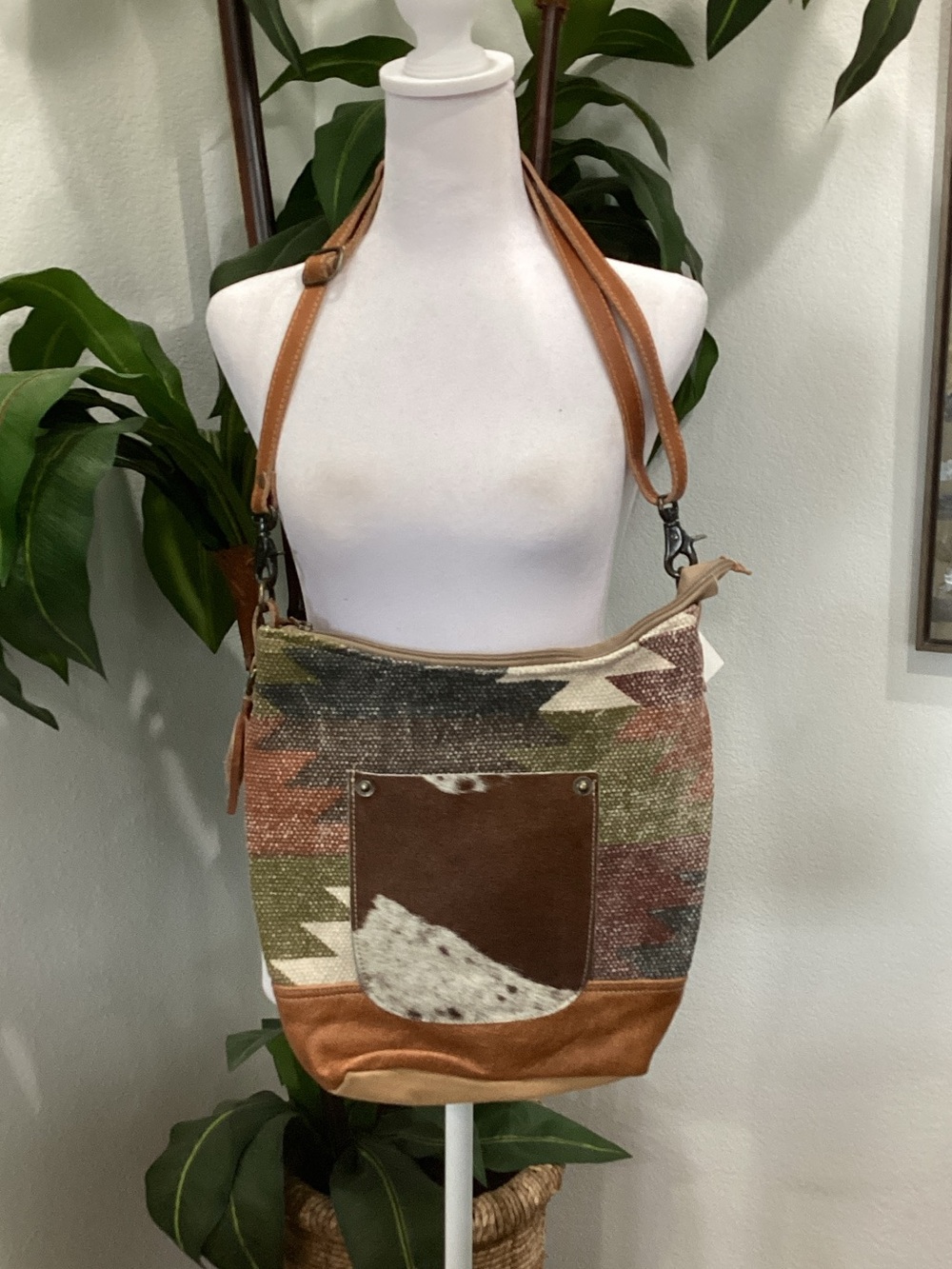 Myra Bag Southwestern Shoulder Bag in Brown, Tan, Green‎